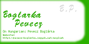 boglarka pevecz business card